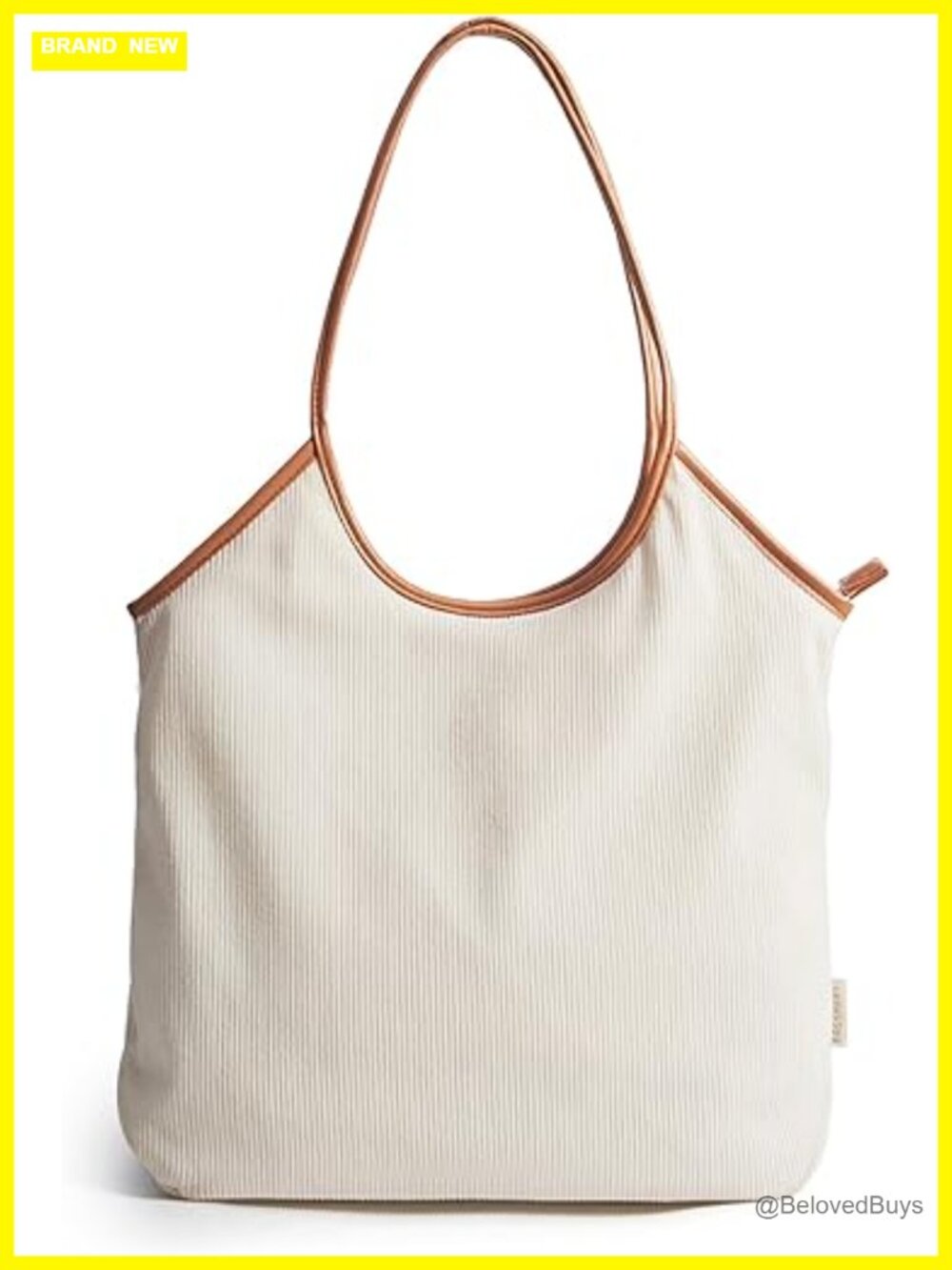 Corduroy Tote Bag with Zipper, Lightweight Shoulder Bag for Travel